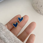 Blue & Pink Heart Earrings blue
