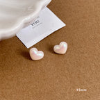 Heart Stud Earrings for Women white