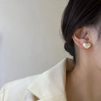 Heart Stud Earrings for Women white