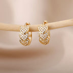 Gold Hearts Earrings - Silver gold