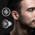 Men's Compass Stud Earrings Wind Rose