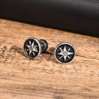 Men's Compass Stud Earrings Wind Rose