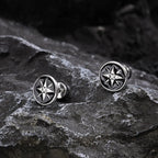 Men's Compass Stud Earrings Wind Rose