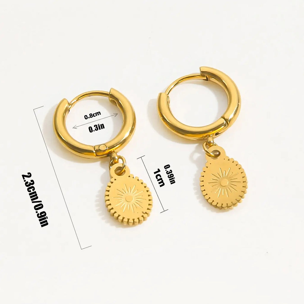 Compass Drop Earrings Wind Rose Compass