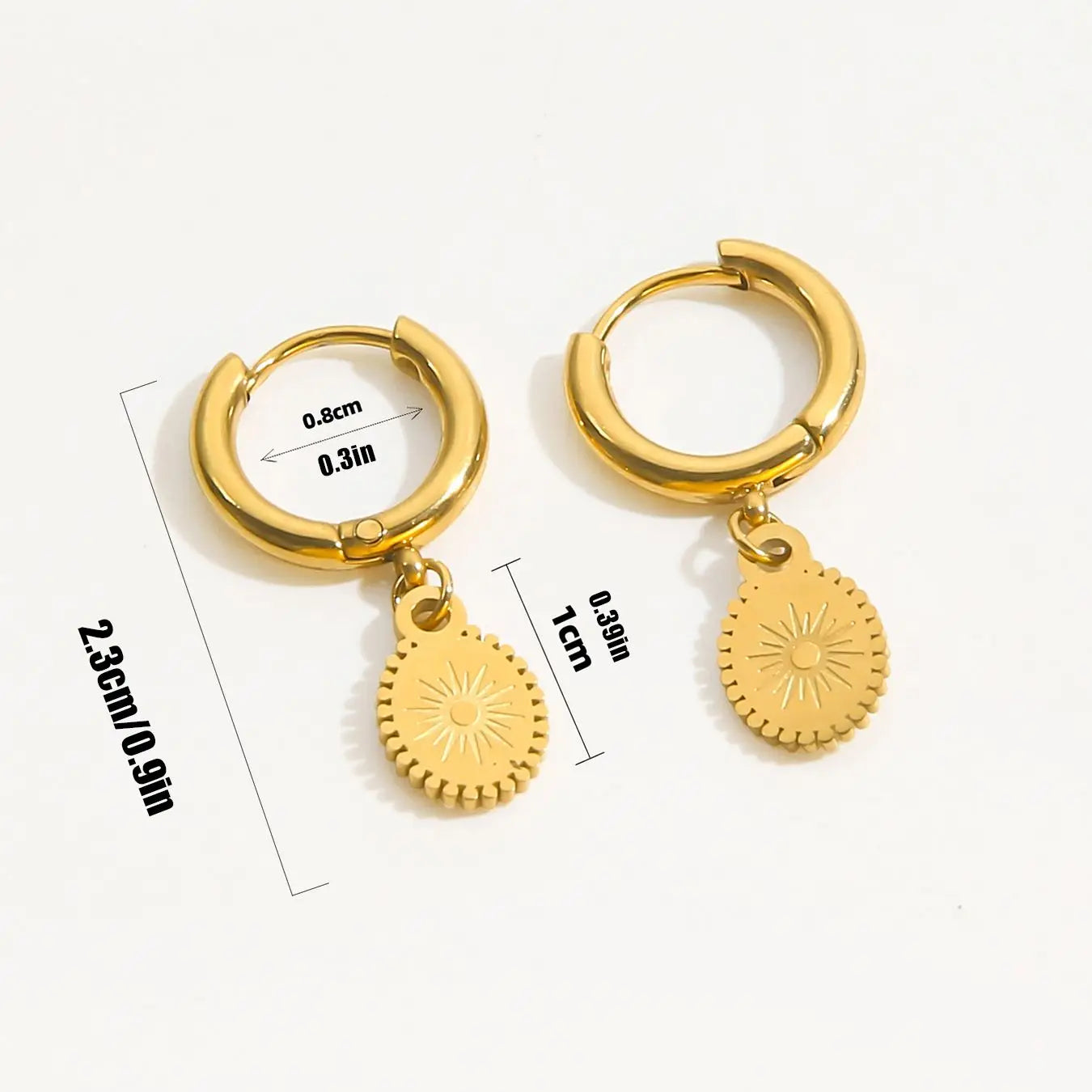 Compass Drop Earrings Wind Rose Compass