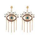 Blue Greek Turkish Evil Eye Earrings Mataki Matiasma style 1 gold