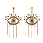 Blue Greek Turkish Evil Eye Earrings Mataki Matiasma style 1 gold