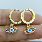 Blue Greek Turkish Evil Eye Earrings Matiasma Mataki