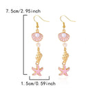 Colorful shell dangle earrings
