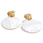 Shell mother-of-pearl and starfish color earrings