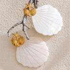 Shell mother-of-pearl and starfish color earrings