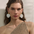 Shell mother-of-pearl and starfish color earrings