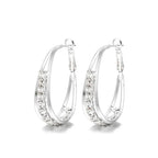 Gold Hoop Earrings with Rhinestones