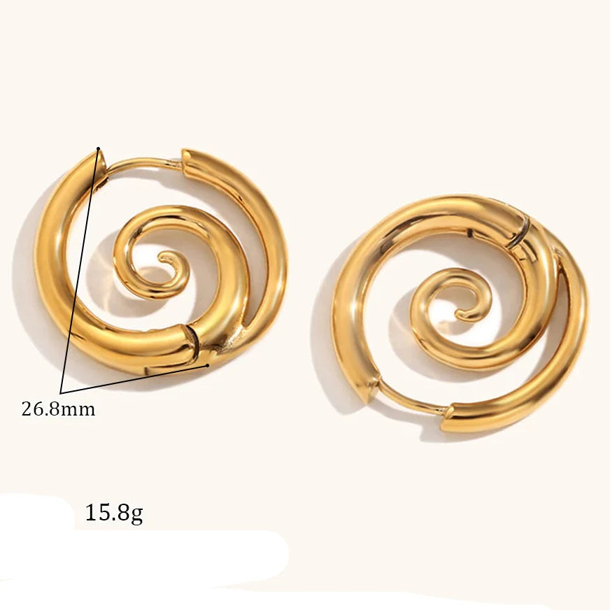 Hoop earrings with spiral