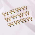 Birthstone Zircon Hoop Earrings