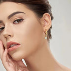 Birthstone Zircon Hoop Earrings
