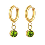 Birthstone Zircon Hoop Earrings