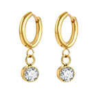 Birthstone Zircon Hoop Earrings