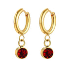 Birthstone Zircon Hoop Earrings