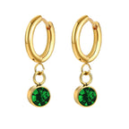 Birthstone Zircon Hoop Earrings