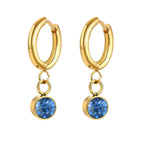 Birthstone Zircon Hoop Earrings