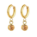 Birthstone Zircon Hoop Earrings