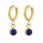 Birthstone Zircon Hoop Earrings