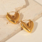 Heart Hoop Earrings gold