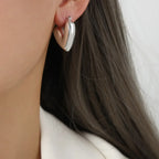 Heart Hoop Earrings silver