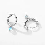 Moonstone Fertility Heart Hoop Earrings