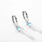 Moonstone Fertility Heart Hoop Earrings