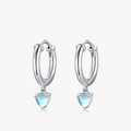 Moonstone Fertility Heart Hoop Earrings