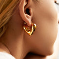 Heart Hoop Earrings gold