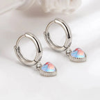 Moonstone Heart Hoop Earrings