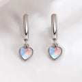 Moonstone Heart Hoop Earrings