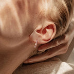 Gold hoop earrings with birthstone for women