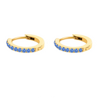 Gold hoop earrings with birthstone for women