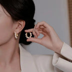 Elegant Hoop Earrings with Pearls