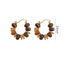 Women's Hoop Earrings Tiger's Eye