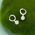 Marguerite Flower Hoop Earrings a