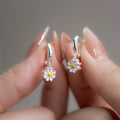 Marguerite Flower Hoop Earrings a