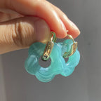 Resin Flower Hoop Earrings