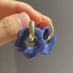 Resin Flower Hoop Earrings