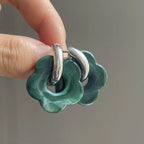 Resin Flower Hoop Earrings