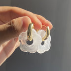 Resin Flower Hoop Earrings