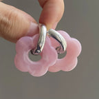 Resin Flower Hoop Earrings