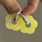 Resin Flower Hoop Earrings