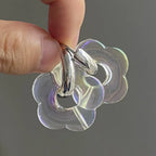 Resin Flower Hoop Earrings