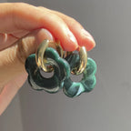 Resin Flower Hoop Earrings