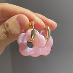 Resin Flower Hoop Earrings